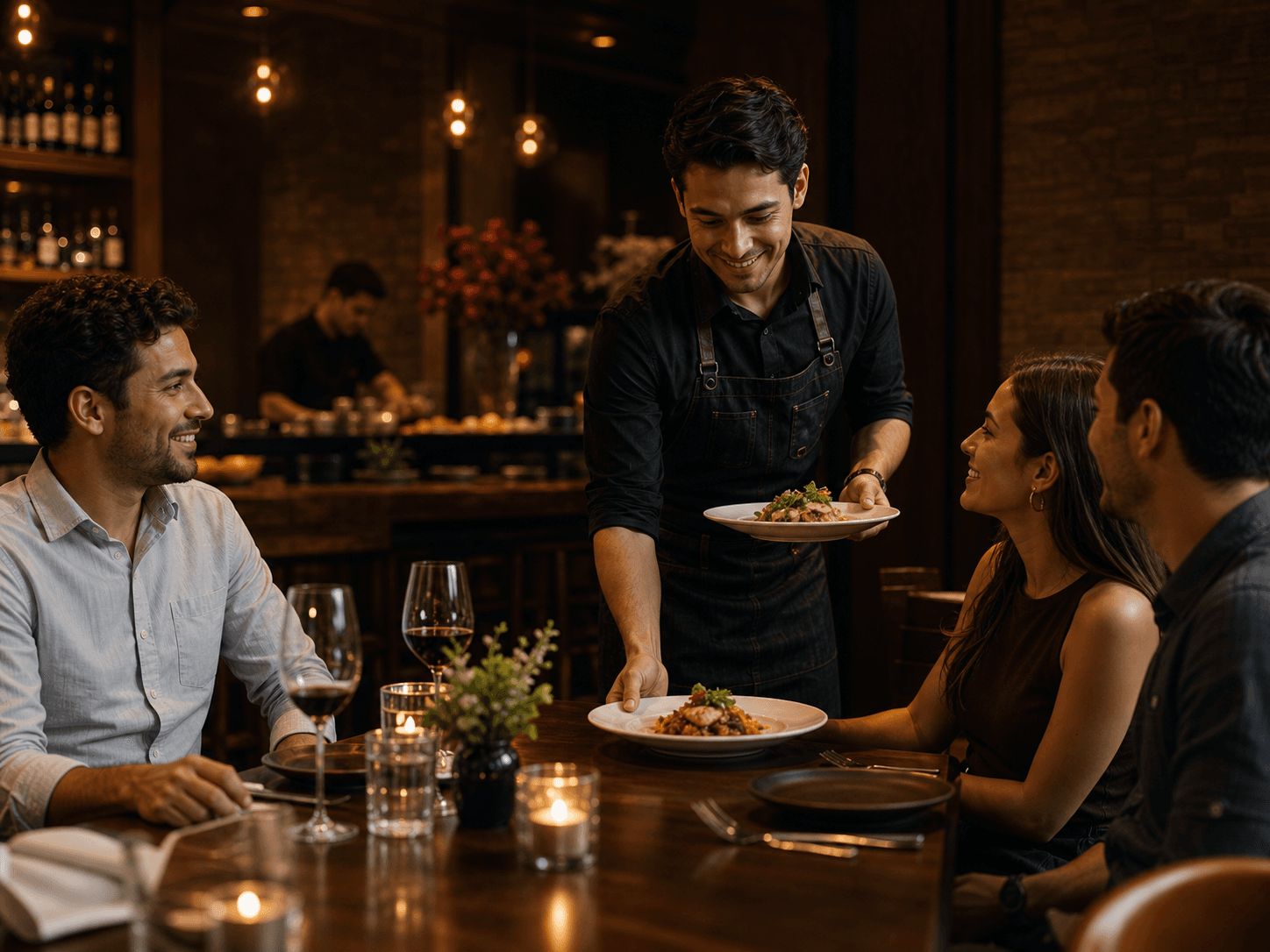Servicio de mesas en restaurante